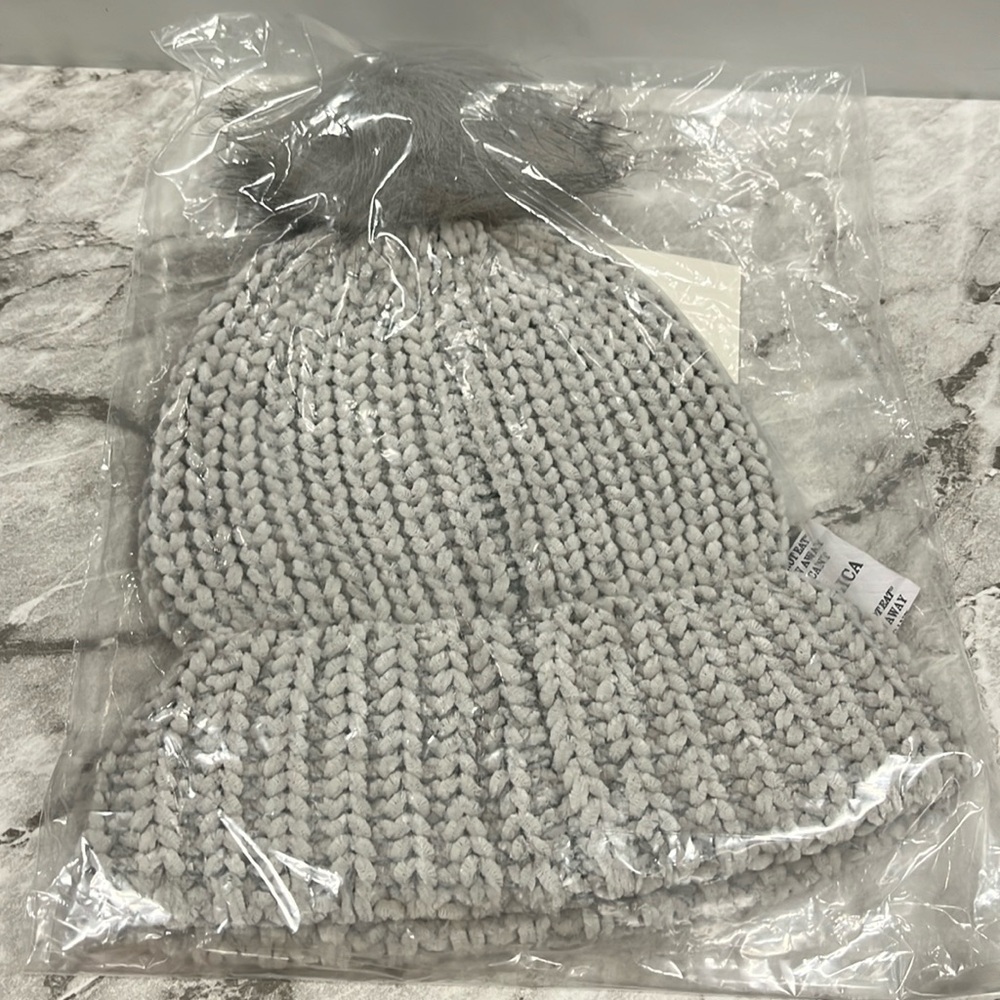 Gray chunky beanie